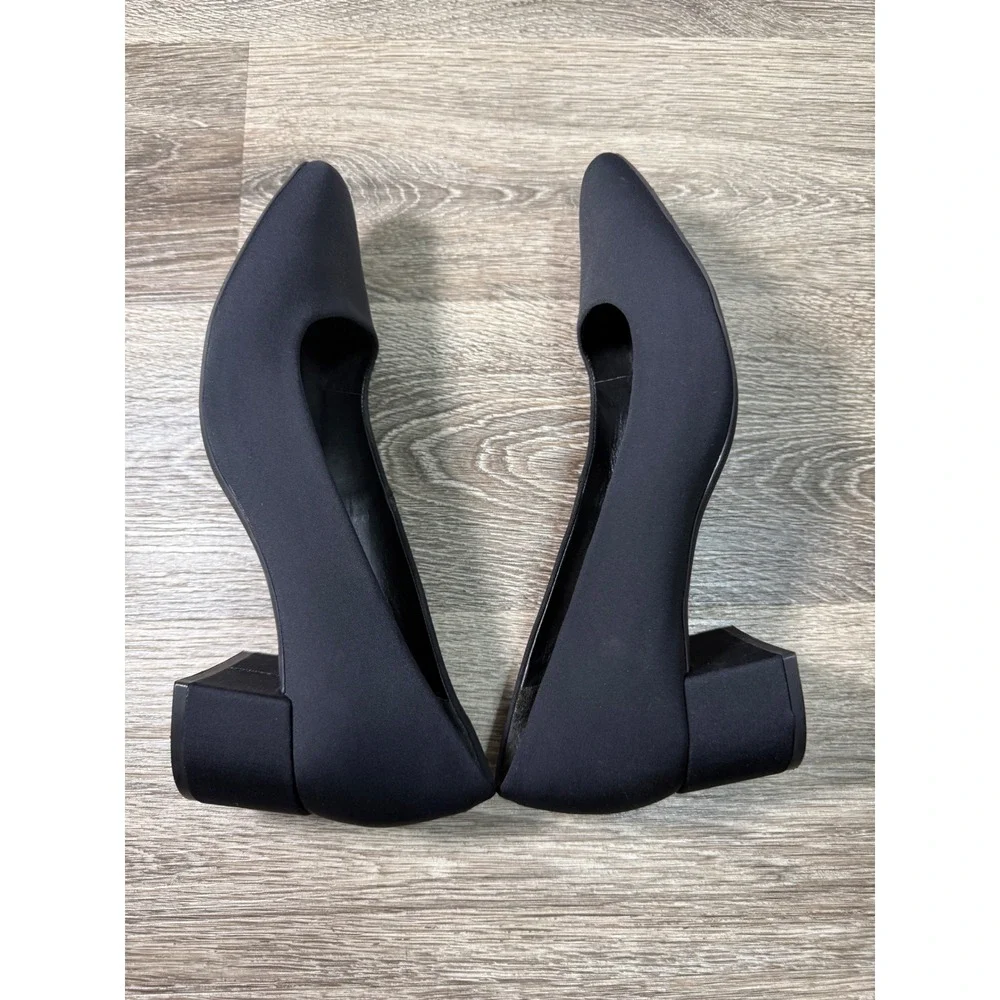 Alex Marie Black Block Heel Pumps Square Toe 4-Feature Technology Womens 8M